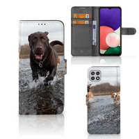 Samsung Galaxy A22 5G Telefoonhoesje met Pasjes Honden Labrador