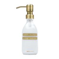 Wellmark Handcreme helder glas messing pomp 250ml tekst SOFT HANDS KIND HEART Bronze label 8720618459268
