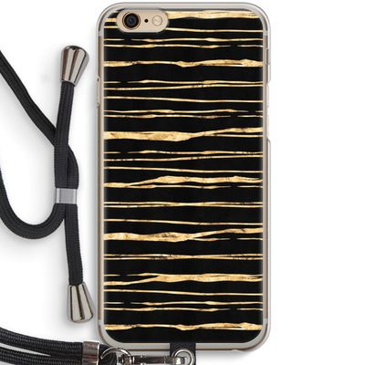 Gouden strepen: iPhone 6 / 6S Transparant Hoesje met koord