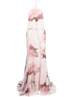 Blumarine robe longue fleurie à dos nu - Rose