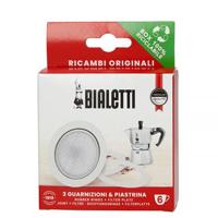 Bialetti ALU Filterplaatje + 3 rubber ringen 6 kops - thumbnail