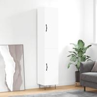 Hoge kast 34,5x34x180 cm bewerkt hout wit