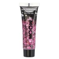 Moon Creations Chunky Glittergel - voor lichaam en gezicht - roze - 12 ml