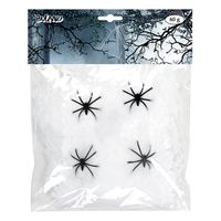 Decoratie spinnenweb/spinrag met spinnen - 60 gram - wit - Halloween/horror versiering - thumbnail