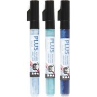 Creativ Company Plus color verfstiften - hemelsblauw,navy blauw,turquoise
