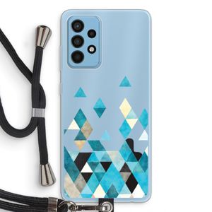 Gekleurde driehoekjes blauw: Samsung Galaxy A52 Transparant Hoesje met koord