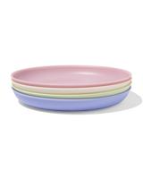 HEMA Bordjes ⌀18.5cm kunststof pastel - 4 stuks (multicolor)
