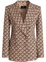 ETRO blazer croisé à fleurs en jacquard - Marron