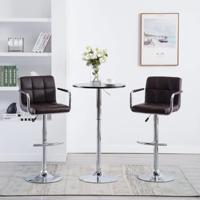 Barstoelen 2 st kunstleer bruin Barstoelen 2 st kunstleer bruin
