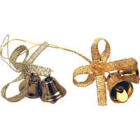 Kerstbel | met strik en koord | PP | zilver | 100 stuks