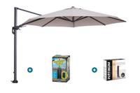 GI Hawaii zweefparasol 350 cm. - Sand - met ingraafvoet en hoes
