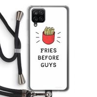 Fries before guys: Samsung Galaxy A12 Transparant Hoesje met koord