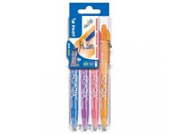 Pilot roller Frixion Ball Set 2 Go blister van 4 stuks, oranje, roze, paars en blauw