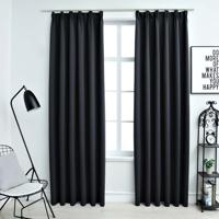 VidaXL Gordijnen verduisterend met haken 2 st 140x175 cm zwart