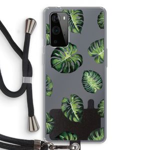 Tropische bladeren: OnePlus 9 Pro Transparant Hoesje met koord