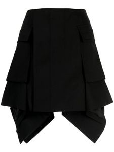 sacai minijupe asymétrique à taille haute - Noir