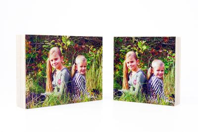 Houten fotoblok 15x15 cm