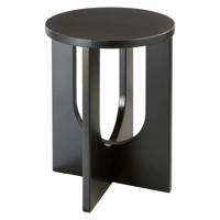 Bijzettafel/salontafel Bloom - zwart - MDF hout - rond - Planten verhoger