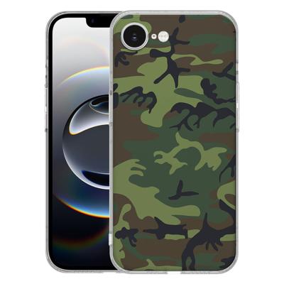 TPU Hoesje iPhone 16e - Army Dark Backcover