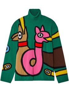 Walter Van Beirendonck pull en laine intarsia à motif GG - Vert