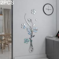 2 PC's creatieve 3D vaas stijl Mirror DIY muur Sticker Set maat: 40*60cm(Silver) 2 PC's creatieve 3D vaas stijl Mirror DIY muur Sticker Set maat: 40*60cm(Silver)