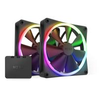 NZXT f140 rgb case fans (zwart, 2 stuks, 140 x 140 x 26 mm, pwm, incl. controller)