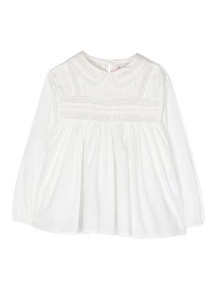 Bonpoint blouse en coton à col claudine - Blanc