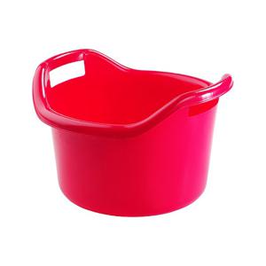 Grote teil/afwasbak/kuip - kunststof - rond - handvatten - 41 x 24 cm - 14 liter - rood