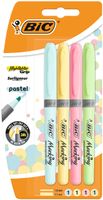 Markeerstift Bic grip etui ÃƒÆ' 4 stuks assorti pastel