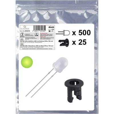 Quadrios 25O210 LED-assortiment Geel-groen Rond 3 mm 700 mcd 20 mA 2.0 V Quadrios 25O210 LED-assortiment Geel-groen Rond 3 mm 700 mcd 20 mA 2.0 V