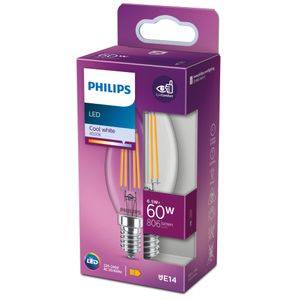 Philips Lighting 76221600 LED-lamp Energielabel E (A - G) E14 6.5 W = 60 W Koudwit (Ø x l) 3.5 cm x 9.7 cm 1 stuk(s)