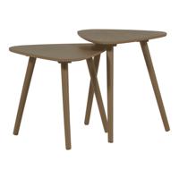 WOOOD Organische Bijzettafel 'Nila' Set van 2 stuks, kleur Mud