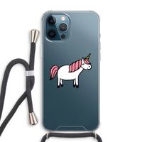 Eenhoorn: iPhone 12 Pro Max Transparant Hoesje met koord
