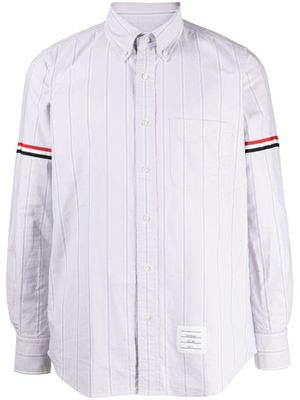 Thom Browne chemise en coton à bande RWB - Gris