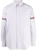 Thom Browne chemise en coton à bande RWB - Gris
