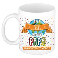 Naam mok papa Dean - wit - de beste - keramiek - 300 ml - Vaderdag/verjaardag