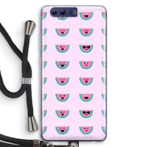 Smiley watermeloenprint: Honor 9 Transparant Hoesje met koord