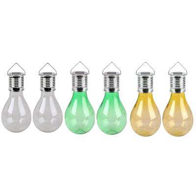 Solar sfeer tuin hanglampje - 6x stuks - wit / geel / groen - 15 cm - kunststof - sfeerverlichting
