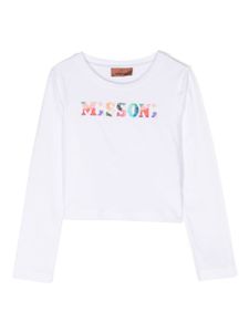 Missoni Kids sweat à logo appliqué en coton - Blanc