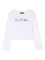 Missoni Kids sweat à logo appliqué en coton - Blanc - thumbnail