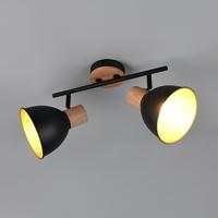 Trio PlafondlampDelume dubbel zwart - R86672032