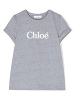 Chloé Kids t-shirt en coton biologique à logo imprimé - Gris - thumbnail