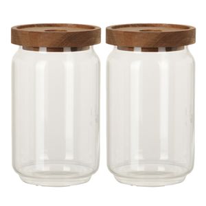 Set van 4x stuks glazen luxe keuken voorraadpot/voorraadbus 700 ml