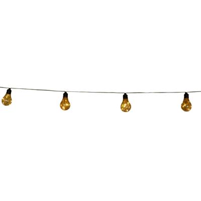 Solar lichtsnoer - feestverlichting - 10 LED bolletjes - 450 cm - warm wit - zonne-energie