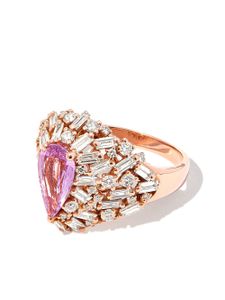 Suzanne Kalan bague en or 18ct sertie de diamants et de saphir - Rose