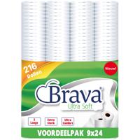 Brava Ultra Soft Toiletpapier - 216 Rollen - 3-Laags Voordeelverpakking