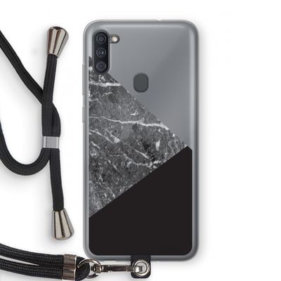 Combinatie marmer: Samsung Galaxy A11 Transparant Hoesje met koord