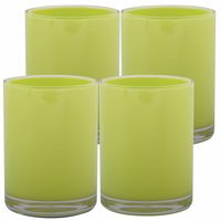 Drinkbeker/limonadebeker - 4x - kunststof - limegroen - 440 ml - luxe design