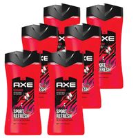 Axe - 3-in-1 - Douchegel, Facewash & Shampoo Mannen - Sport Refresh - 6 x 400 ml - XL - Voordeelverpakking