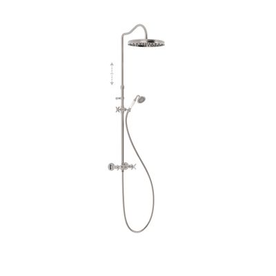 Doucheset Tres Classic Telescopische Glijstang Met Antikalk Handdouche RVS